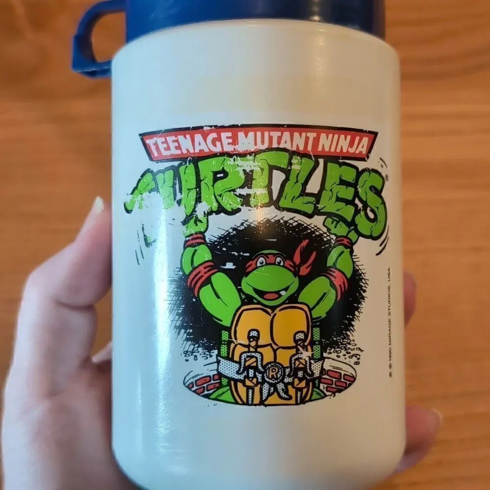 Vintage Ninja Turtles Thermos Children's Travel Mug, 1990 Mirage Studios - Picture 9 of 12